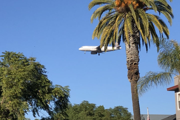 Plane landing in San Diego